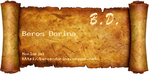 Beros Dorina névjegykártya
